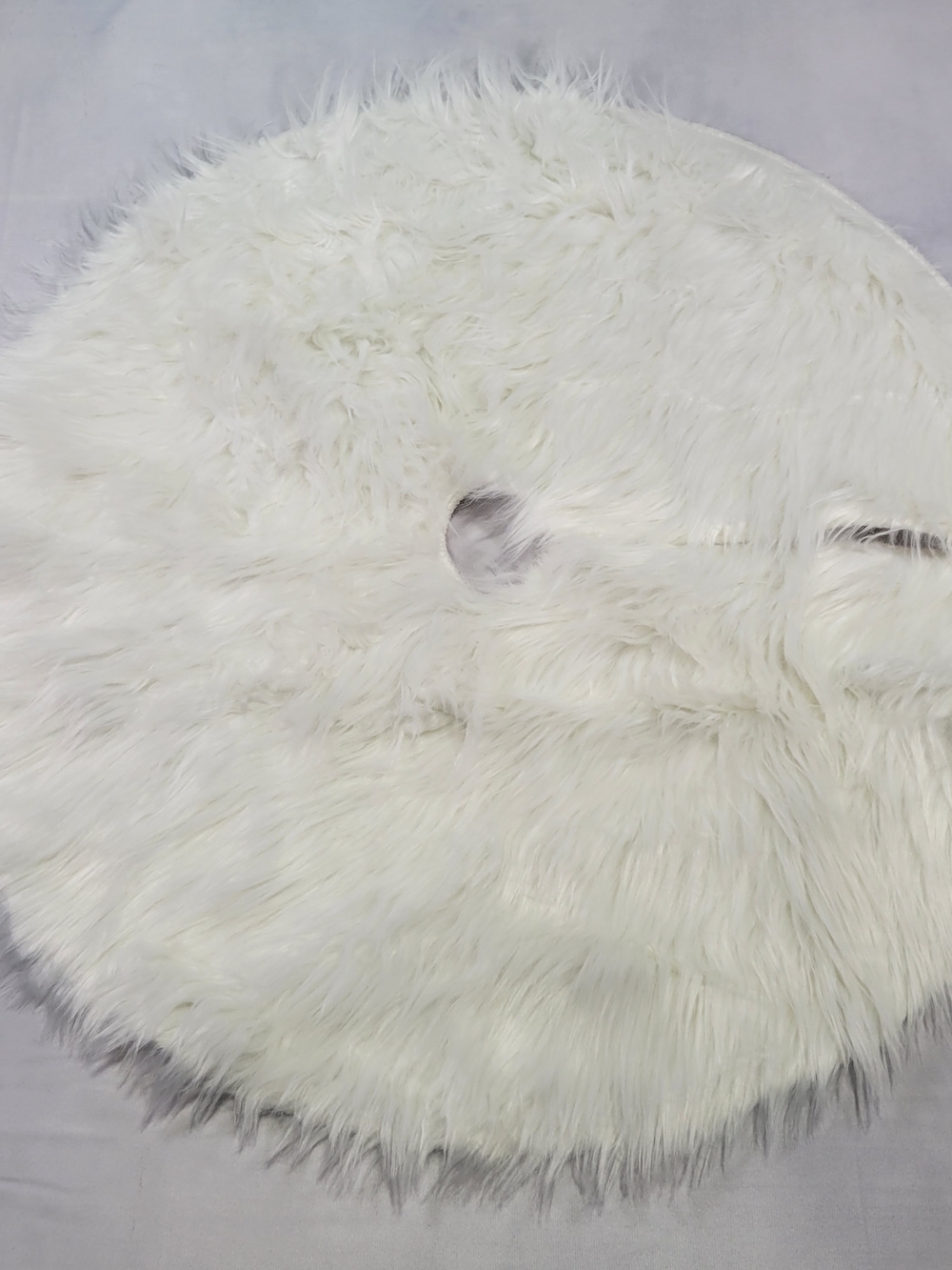 White Faux Fur Round Tree Skirt - Brand